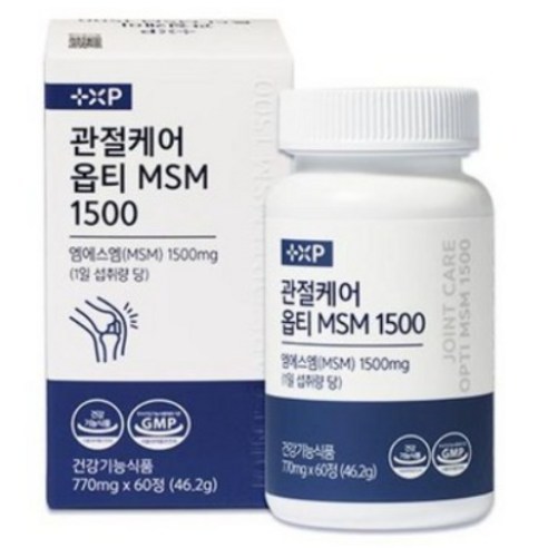 MSM 무릎안쪽통증 손가락관절통증 식이유황 무릎염증 터마신 옵티 비교 무릎관절영양제 관절염증 유황 60정, 1개