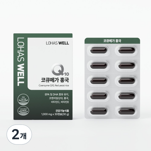 로하스웰 코큐텐 알티지오메가3 홍국, 2개, 30정