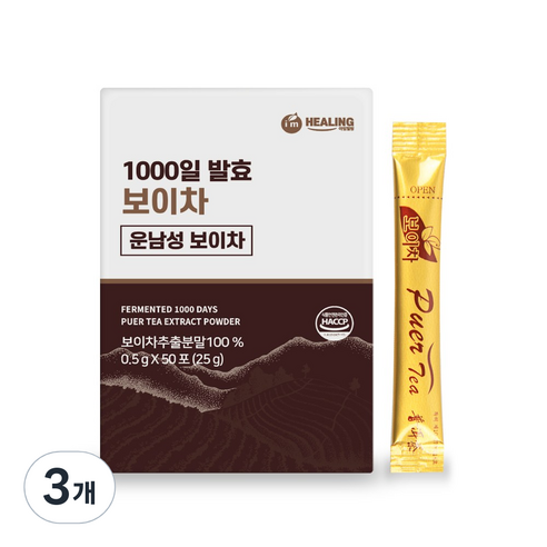 힐링 백장생 보이차, 0.5g, 50개입, 3개