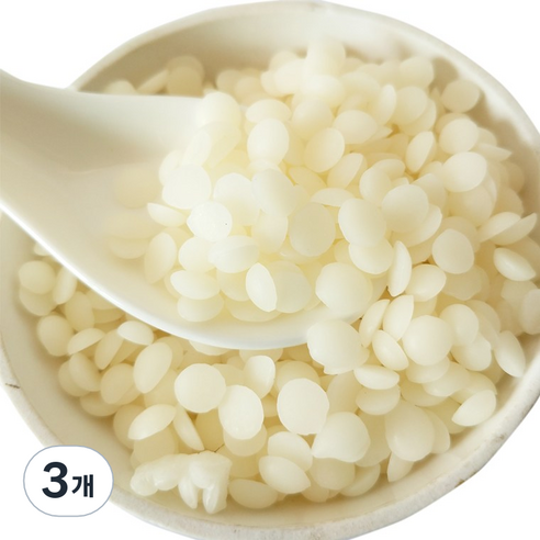 비즈왁스 정제 화이트 밀랍, 1kg, 3개