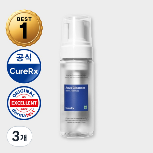 큐어알엑스 아누스 클렌저 항문전용워셔 항문청결제 항문세정제 150ml, 3개