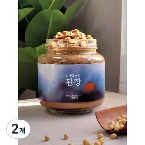 명인이 만든 %국산콩 무첨가물 찌개용 재래된장 집된장, 500g, 2개