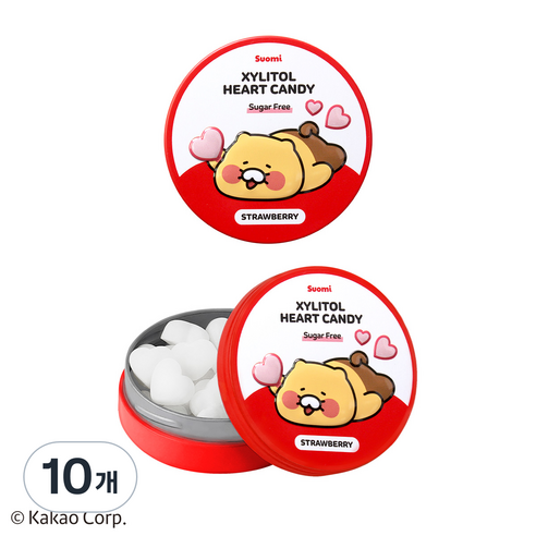 춘식이 자일리톨 사탕 딸기 수오미 핀란드 무설탕 캔디, 40g, 10개
