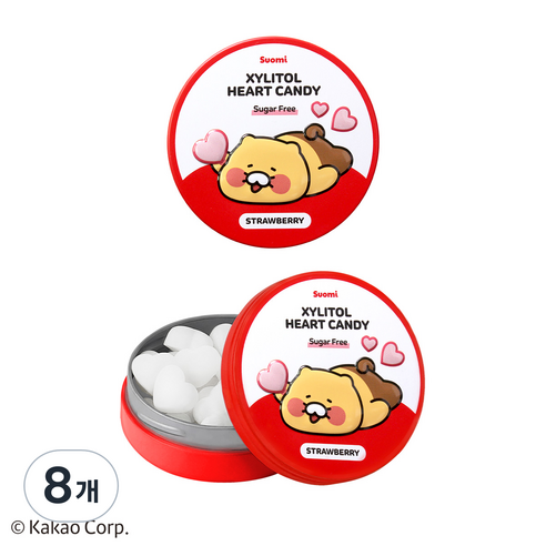 춘식이 자일리톨 사탕 딸기 수오미 핀란드 무설탕 캔디, 40g, 8개