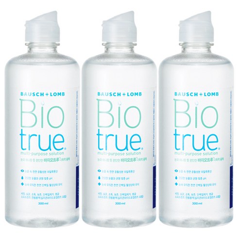 바슈롬 바이오 트루 렌즈 보존액, 300ml, 3개