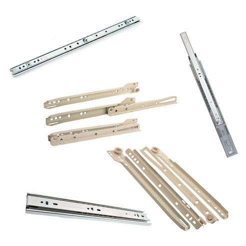 철부자 서랍레일 백색레일 2단레일 3단레일 광폭레일, 3단레일 (뎀핑형) 500mm (2개 1조)