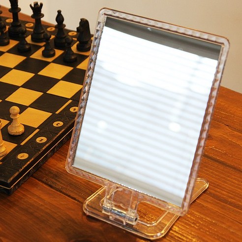 베스트데코 크리스탈 심플 사각거울 탁상거울 대/중 탁상거울/확대거울, 크리스탈심플 사각(대)