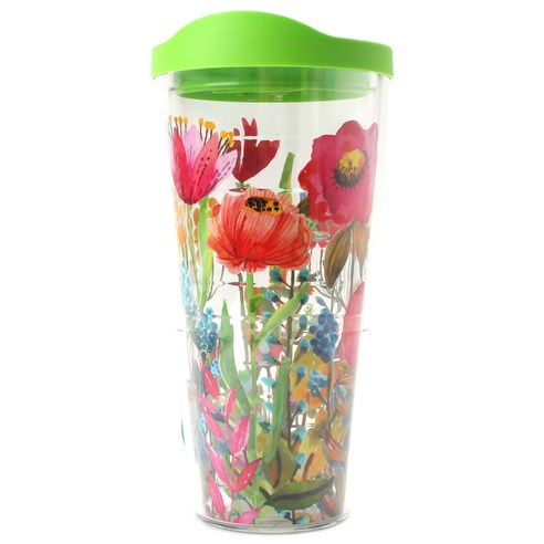 터비스 킵 드링크 핫 & 콜드 텀블러, Watercolor Wildflowers, 710ml