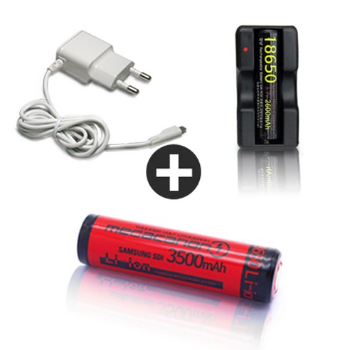 [메가캐논] MEGACANON INR18650-35E, MEGACANON 3500 (돌출형), +Li-1700(1구)+KP-5012MU
