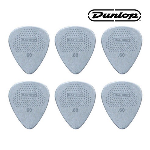 지엠뮤직_세트(6개)던롭피크 449R.60 Max Grip 0.60mm Standard Dunlop Pick (No.143세트), 단품, 단품