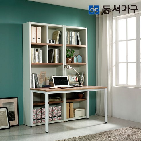 동서가구 스토이 1400 정면 책장책상 DF906338, 블랙