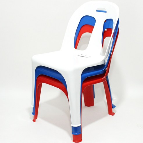 국산 플라스틱 등받이의자, 흰색, 1개