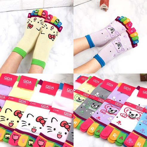 예쁘니양말 고양이 곰 발가락 양말 5족 SET 구성