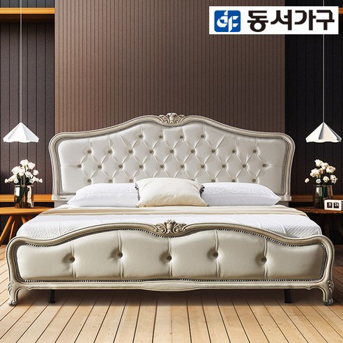 동서가구 레미아 프리미엄 빈티지 엔틱 침대, 내추럴 프레임(매트리스미포함)