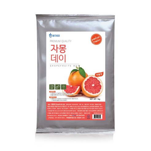 위드고 자몽에이드 파우더 자몽데이 1kg, 2개, 1개입