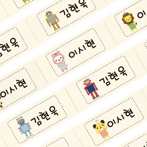 디자인아지트 면라벨 대형 여러가지그림타입, 1set, 대형 Mix12