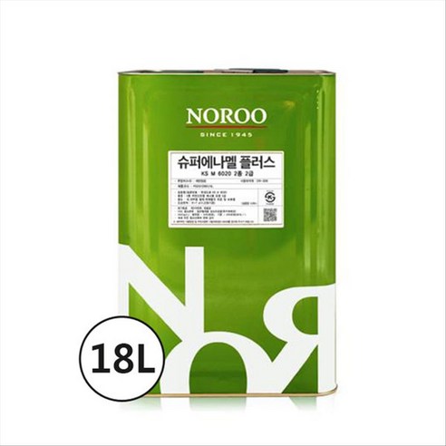 노루페인트 목재 철재용 유성페인트 슈퍼에나멜 플러스 백색 18L, 백색(유광), 1개