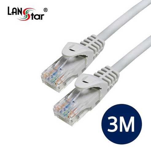 [LANstar] CAT.5E UTP 다이렉트 랜케이블 3M (연선/회색)
