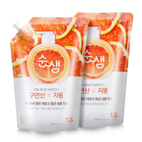 순샘 구연산 자몽, 1.2L, 2개