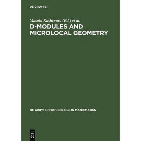 D-Modules and Microlocal Geometry Hardcover, de Gruyter