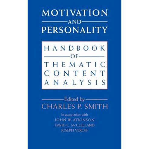Motivation and Personality: Handbook of Thematic Content Analysis Hardcover, Cambridge University Press