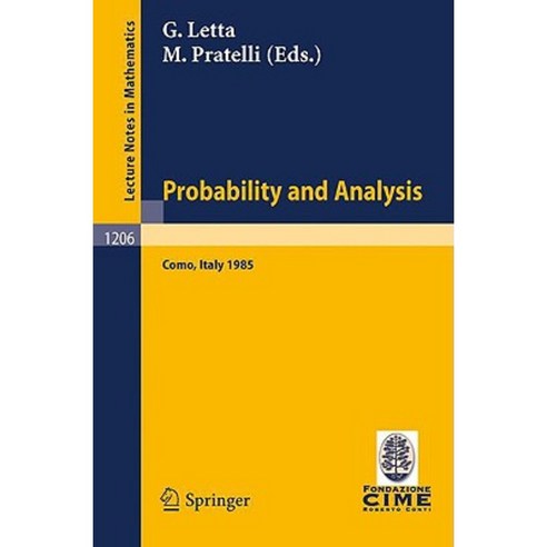 Probability and Analysis: Held at Varenna (Como); Italy May 31 - June 8 1985 Paperback, Springer