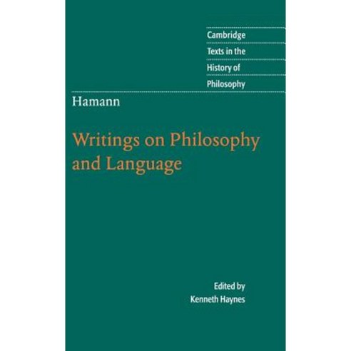 Hamann: Writings on Philosophy and Language Hardcover, Cambridge University Press