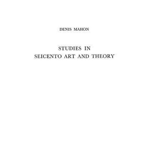 Studies in Seicento Art and Theory Hardcover, Praeger