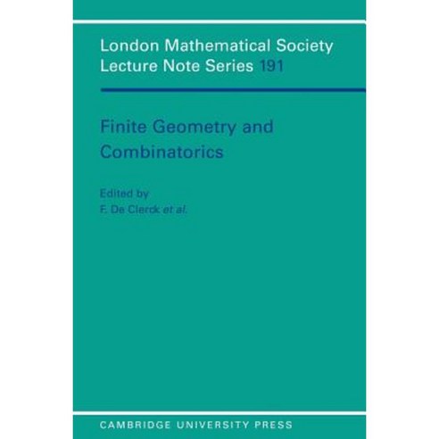 Finite Geometry and Combinatorics Paperback, Cambridge University Press