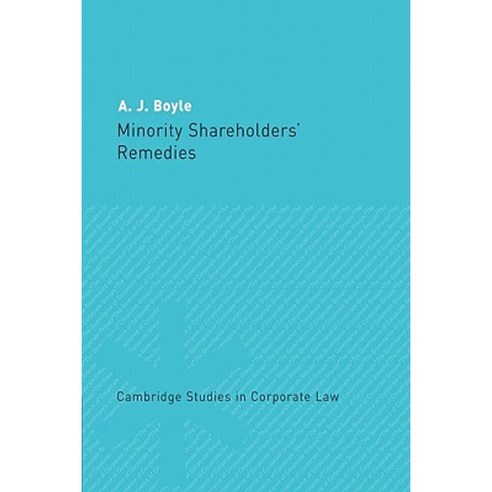 Minority Shareholders'' Remedies Paperback, Cambridge University Press