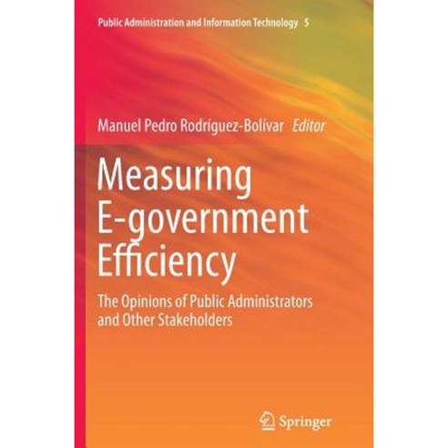 Measuring E-Government Efficiency: The Opinions of Public Administrators and Other Stakeholders Paperback, Springer