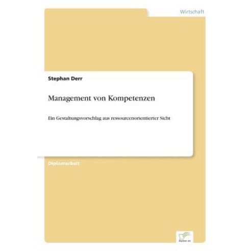 Management Von Kompetenzen Paperback, Diplom.de