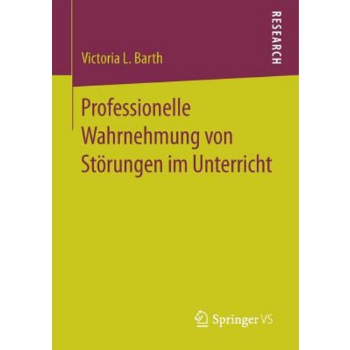 Professionelle Wahrnehmung Von Storungen Im Unterricht Paperback, Springer vs