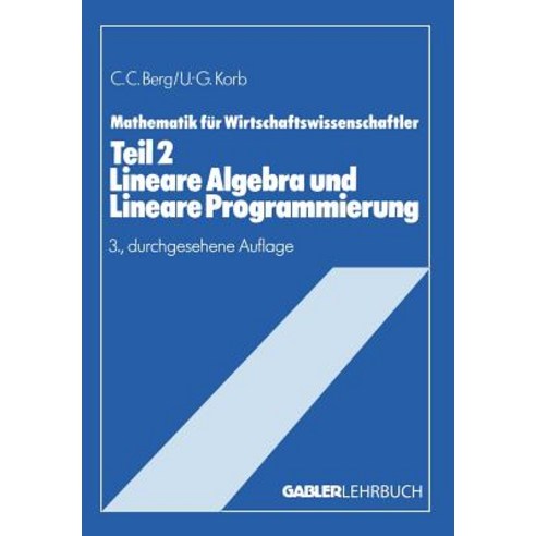 Lineare Algebra Und Lineare Programmierung Paperback, Gabler Verlag