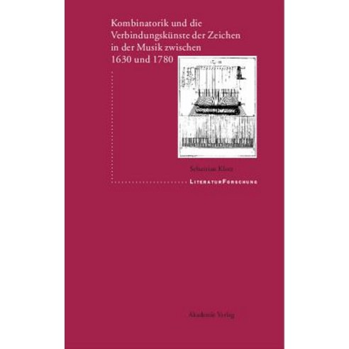Kombinatorik Und Die Verbindungskunste Der Zeichen in Der Musik Zwischen 1630 Und 1780 Hardcover, de Gruyter