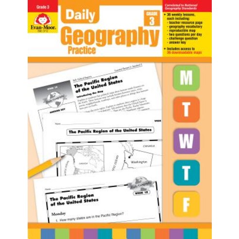 (영문도서) Daily Geography Practice Grade 3: EMC 3712 Paperback, Evan Moor Educational Publishers