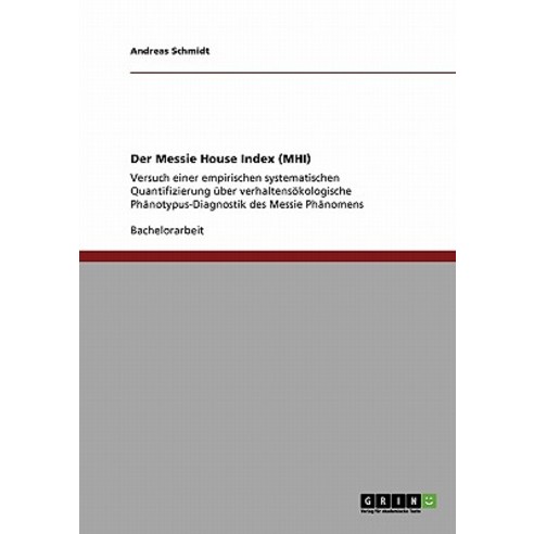 Der Messie House Index (Mhi) Paperback, Grin Publishing