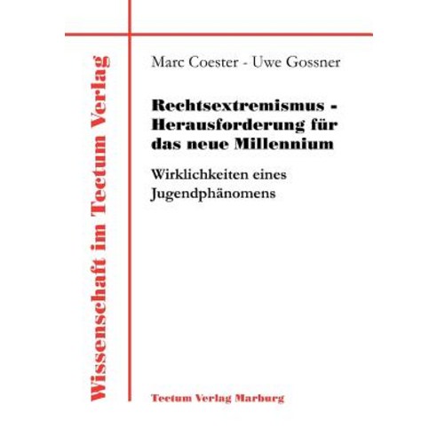Rechtsextremismus - Herausforderung Fur Das Neue Millennium Paperback, Tectum - Der Wissenschaftsverlag