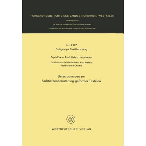 Untersuchungen Zur Farbtiefenabmusterung Gefarbter Textilien Paperback, Vs Verlag Fur Sozialwissenschaften