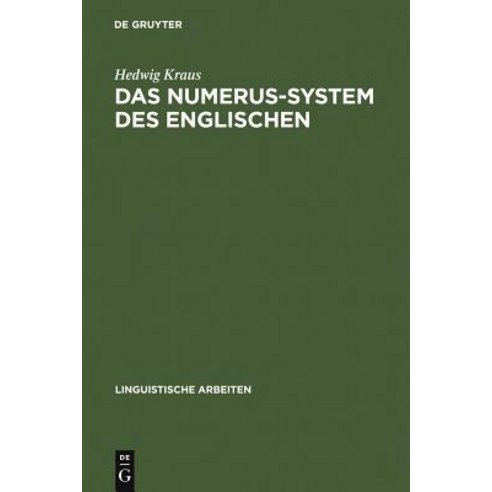 Das Numerus-System Des Englischen Hardcover, de Gruyter