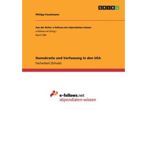 Demokratie Und Verfassung in Den USA Paperback, Grin Publishing