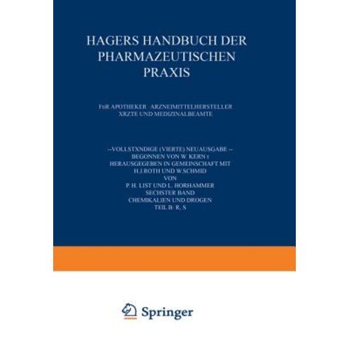 Chemikalien Und Drogen Paperback, Springer