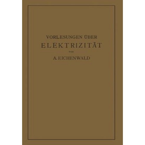 Vorlesungen Uber Elektrizitat Paperback, Springer