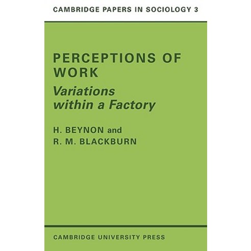 Perceptions of Work: Variations Within a Factory Paperback, Cambridge University Press