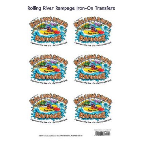 Vacation Bible School (Vbs) 2018 Rolling River Rampage Iron-On Transfers (Pkg o