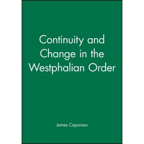 Continuity Change Westphalian Order Paperback, Wiley-Blackwell