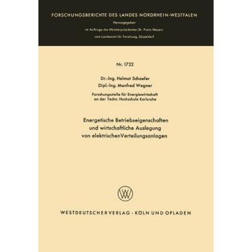 Energetische Betriebseigenschaften Und Wirtschaftliche Auslegung Von Elektrischen Verteilungsanlagen Paperback, Vs Verlag Fur Sozialwissenschaften