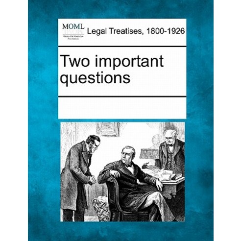 Two Important Questions Paperback, Gale Ecco, Making of Modern Law