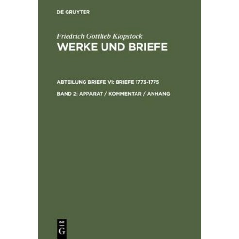 Apparat / Kommentar / Anhang Hardcover, de Gruyter