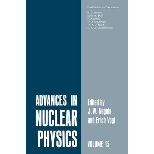 Advances in Nuclear Physics: Volume 15 Paperback, Springer - 가격 변동 추적 ...